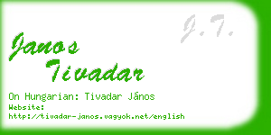 janos tivadar business card